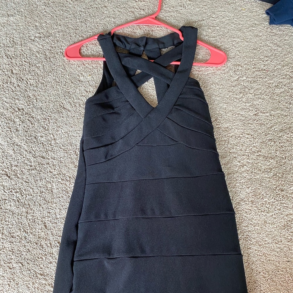 Black bodycon cocktail dress
